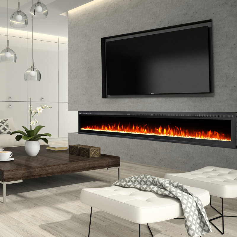 Aadhithya 100'' W Electric Fireplace Insert