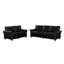 Ensemble de canapé modulaire en cuir PU noir avec rangement, mobilier de salon 5 places avec structure en bois massif et métal