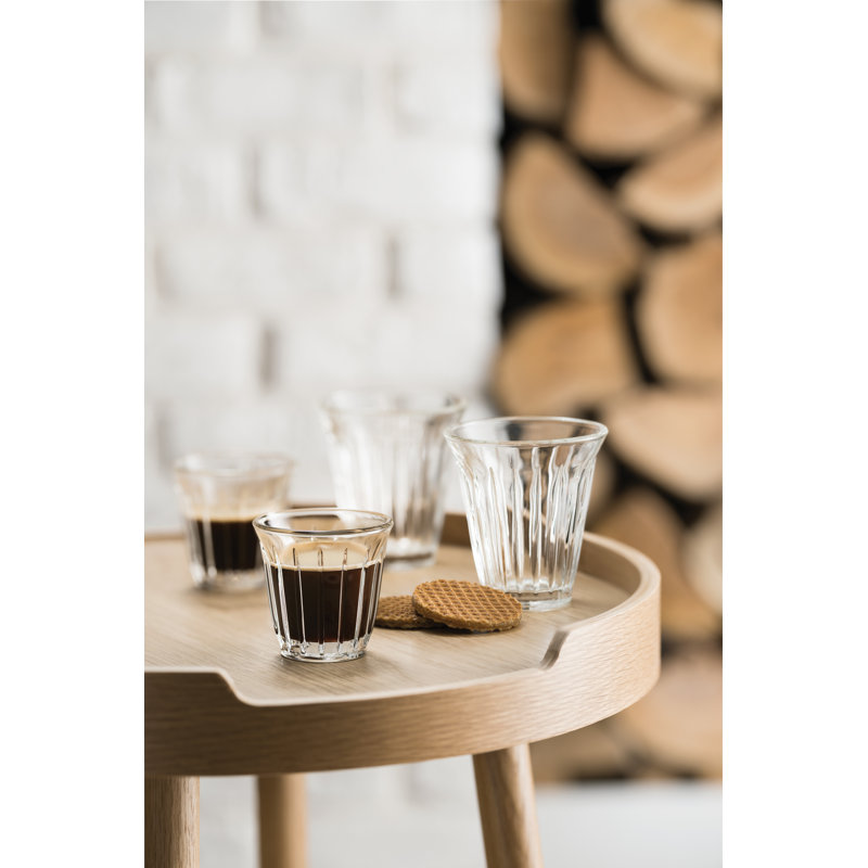 3.5oz Clear Ribbed Glass Espresso Cup Set of 6