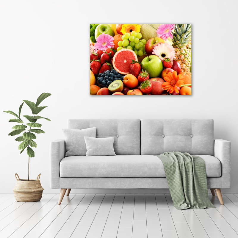 Colorful Fruits - No Frame Print on Glass