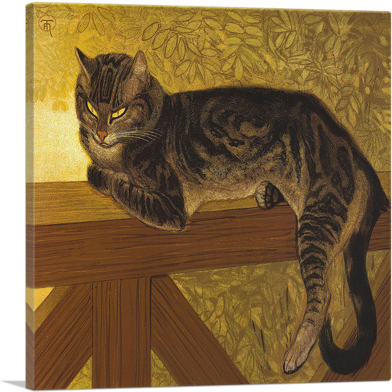 «The Summer Cat on a Balustrade 1909» par Theophile Steinlen, reproduction d'art sur toile tendue