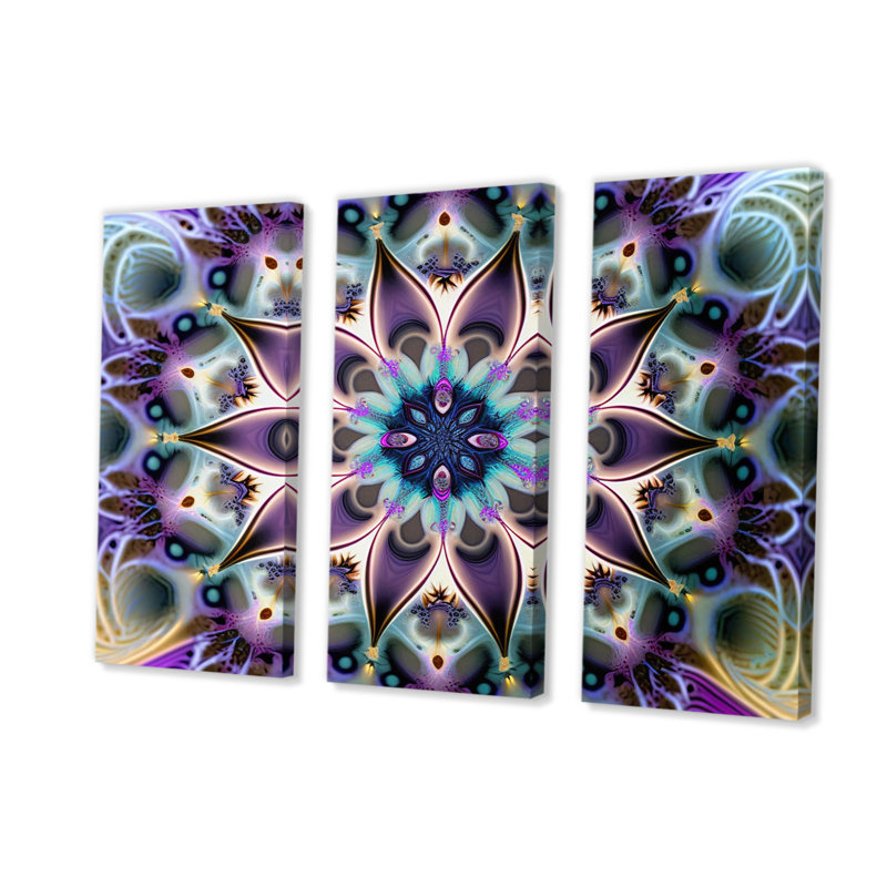Ensemble de décoration murale mandala cosmique en mauve mystique III - Boho Mandala, H 28 po x l 36 po x P 1 po