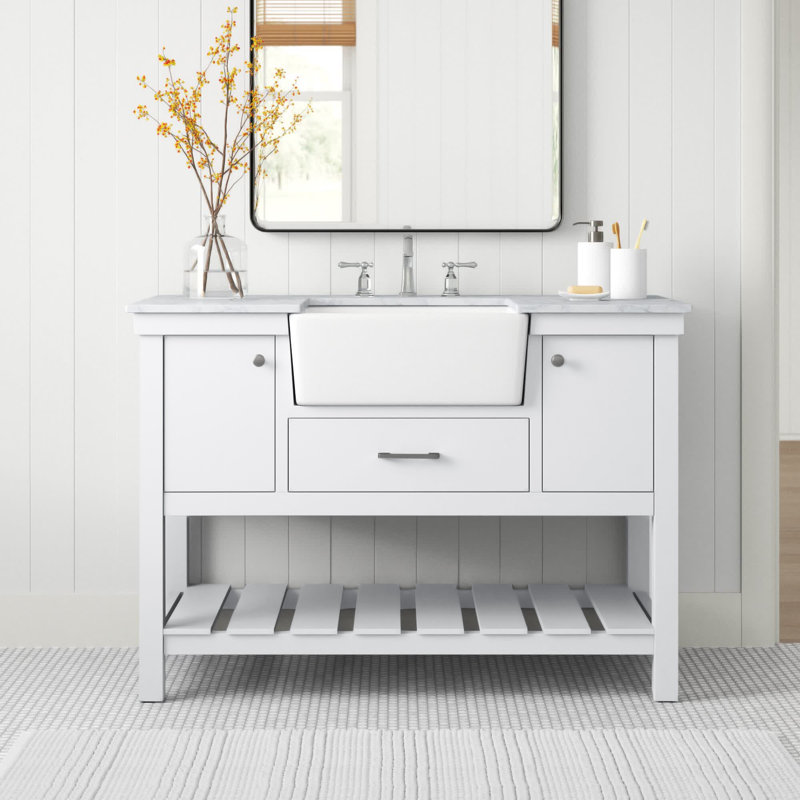 Ensemble de meuble-lavabo simple 48 po Pelaghia, Blanc