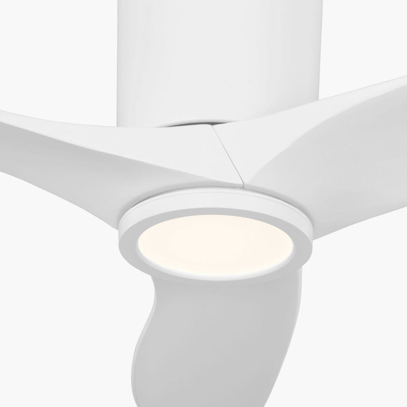 Seyra Smart Hugger LED Ceiling Fan, 44" Wide, Matte White, Matte White