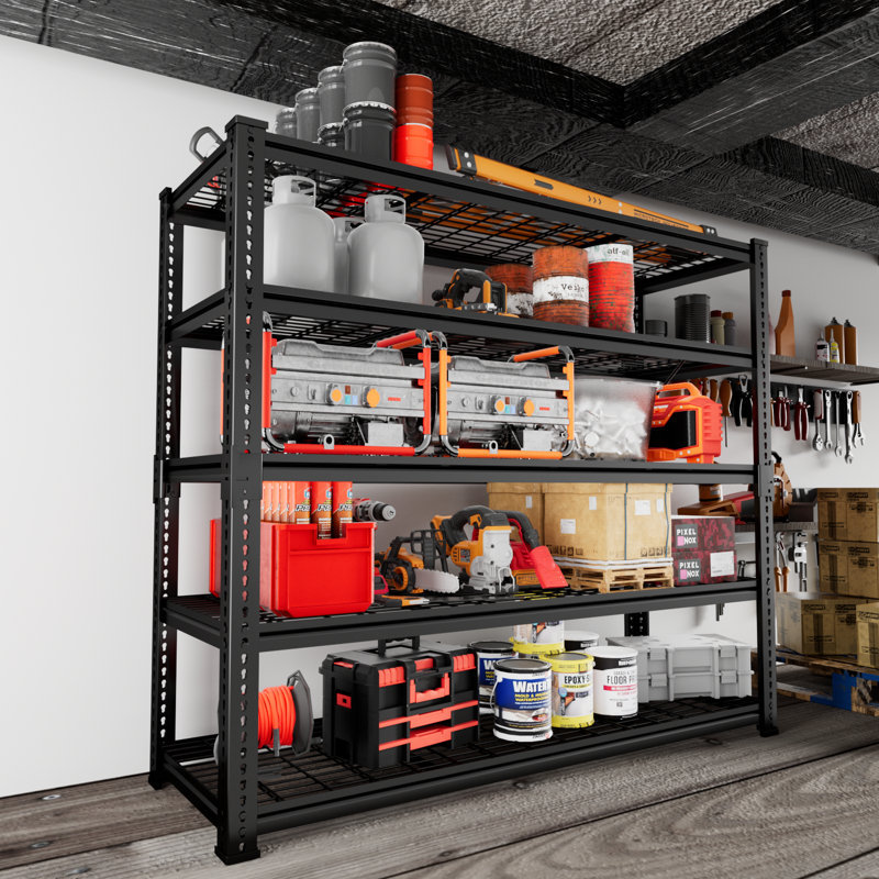 Rayonnage réglable en métal robuste Rikuto, H 72 po x l 48 po x P 18 po