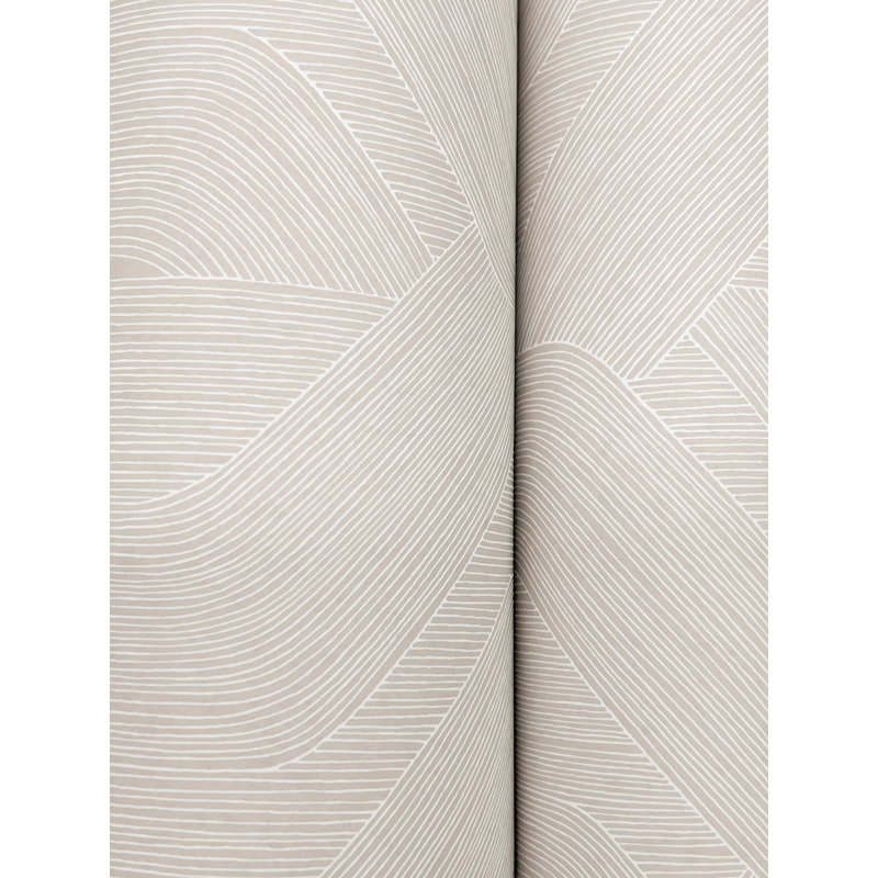 Papier peint géométrique Fine Line, Brun