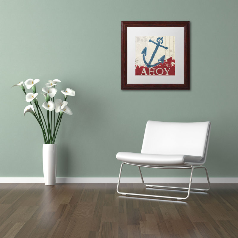 Nautical IV Framed Graphic Art on Canvas with Wood Frame