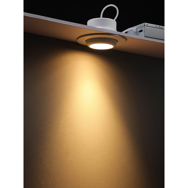 Luminaire encastré à cardan 4 pouces 5CCT avec J-Box, 1000LM 12W, gradation CRI90 +, IC, ETL