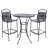 Groce 3-Piece Wrought Iron Patio Bar Set with Table and Chairs