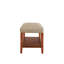 Banc rembourré en tissu avec finition chêne naturel, collection Charla-1853187847