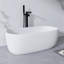Baignoire de trempage autoportante en résine de 51 po à surface solide avec trop-plein et bonde escamotable blanche 51 po