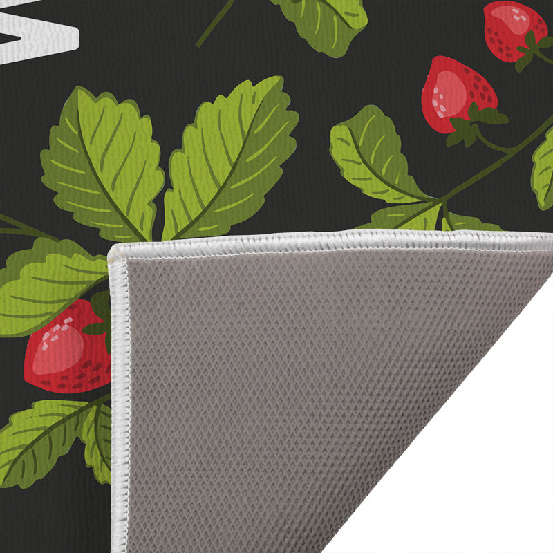 Paillasson Strawberries, Gris anthracite, L 21 po x L 34 po