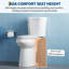 Toilette commerciale deux pièces GarveeHome, conforme ADA, allongée, hauteur confort global, chasse d'eau siphonique puissante de 1,28 GPF, siège à fermeture en douceur