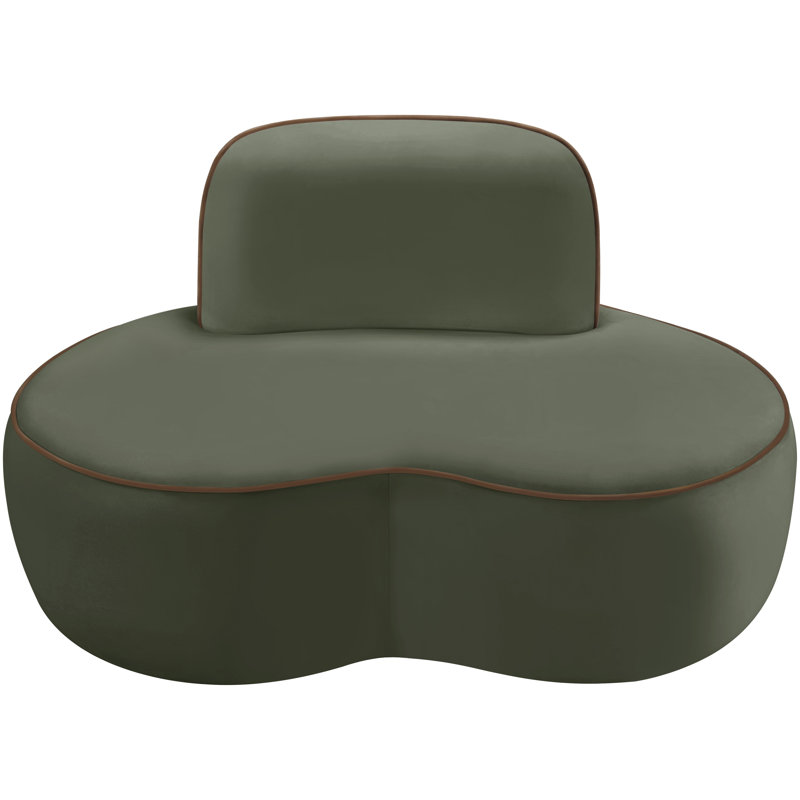Chaise rembourrée en velours Swerve, Velours vert