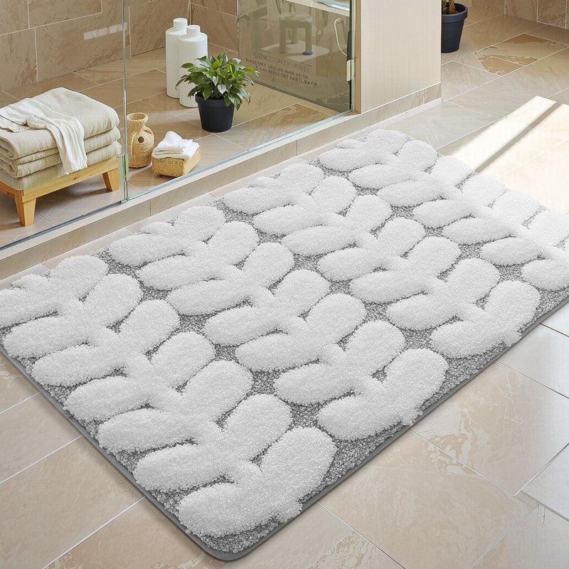 Tapis de salle de bain, Gris, L 30 po x l 17 po