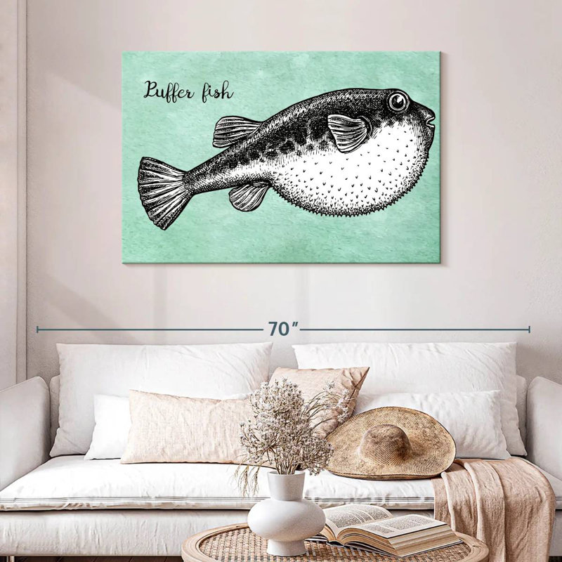 Brampt Puffer Fish Sketch, 30" H x 45" W
