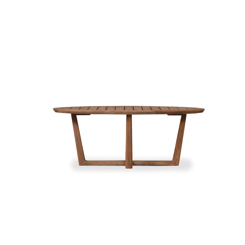 Teak Outdoor Oval Teak Dining Table, 18.25" H x 48" L x 24" D
