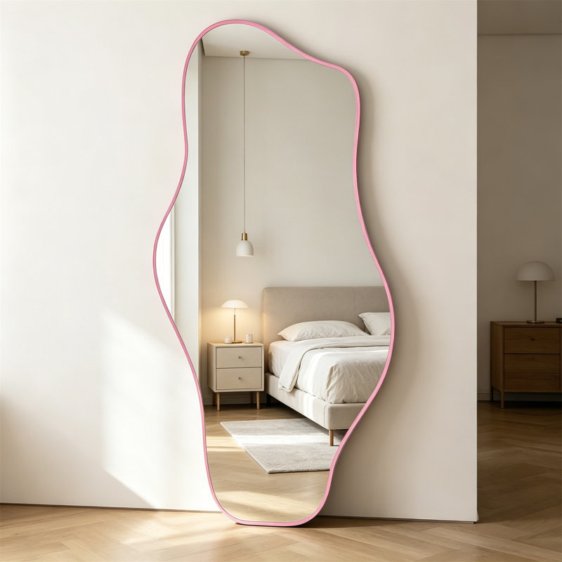 Full Body Mirror, Irregular Full-Length Mirror - Asymmetric Tempered Glass Mirror, Suitable For Modern Large Organic Frameless Mirrors In Living Rooms, Bedrooms, Corridors, And Entrances - Suspended Vertically Or Horizontally