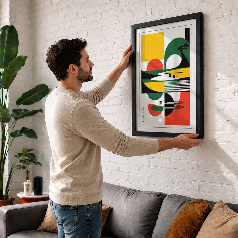 Rhythm Geometric - Framed Print, Walnut, A3 - 42.0 x 29.7 cm