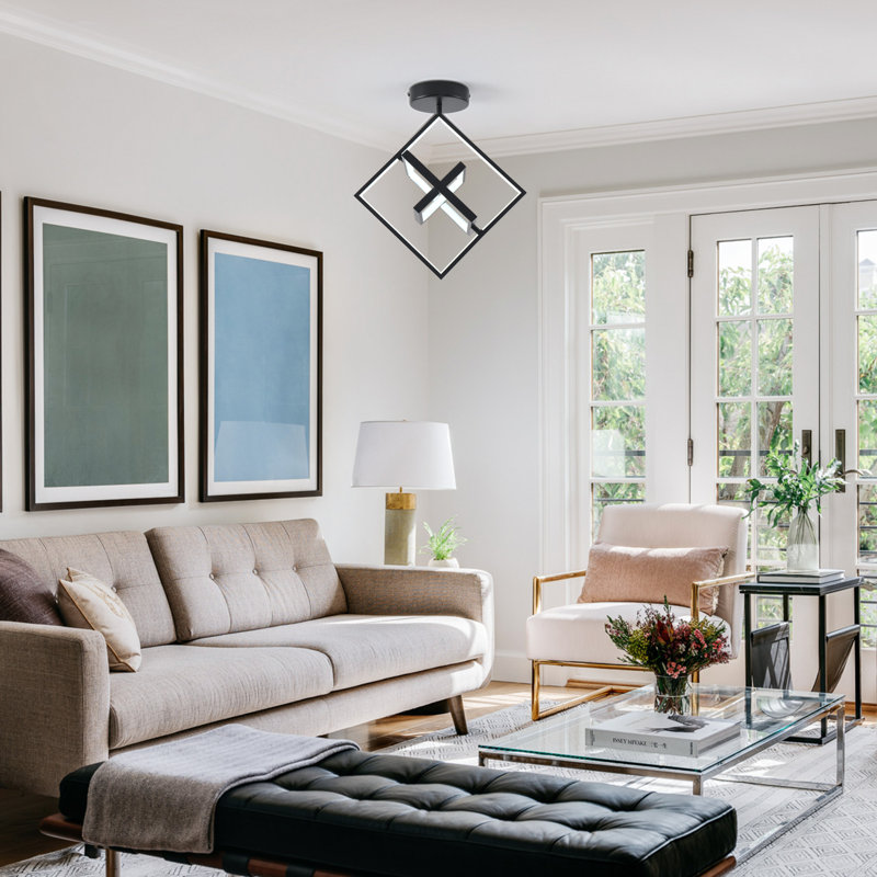 3 - Light 30cm LED Semi Flush Mount