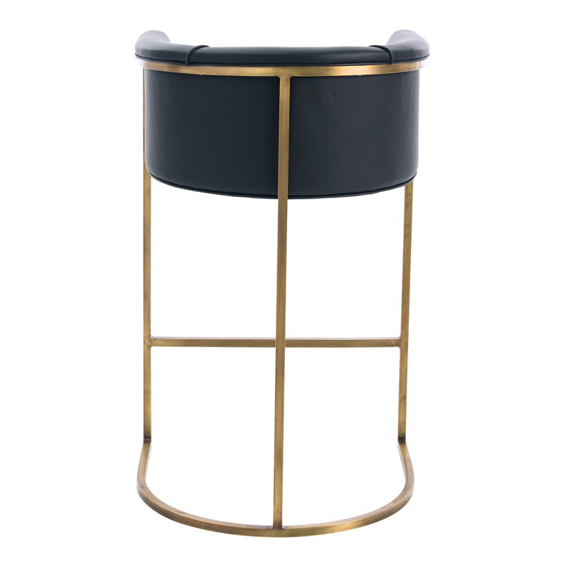 Calvin Upholstered Counter Stool with Metal Frame, Black