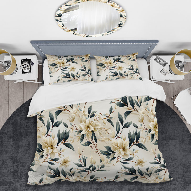 Ensemble de housse de couette Whispering Vines I, Housse de couette pour très grand lit et 2 très