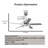 42 Inch 5-leaf Stainless Steel Tri Color Dimming Fan Pendant Light