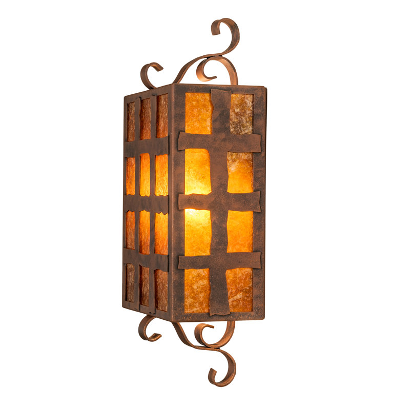 Rustic Lodge Steel Flush Mounted Sconce