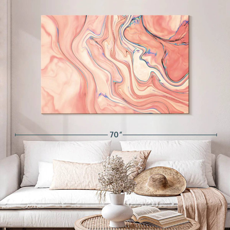 Avery Pink Abstract, 34" H x 51" W