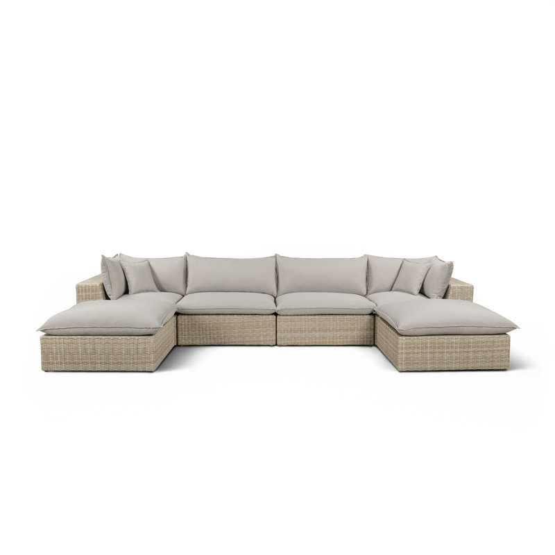 Canapé modulaire d'extérieur Cali, 4, Sofa, 2 Ottomans
