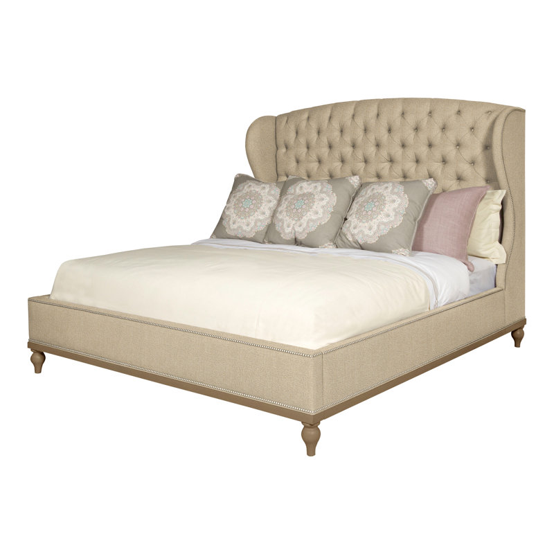 Emma Queen Upholstered Panel Bed, Navajo, Yes, Nomad Sand