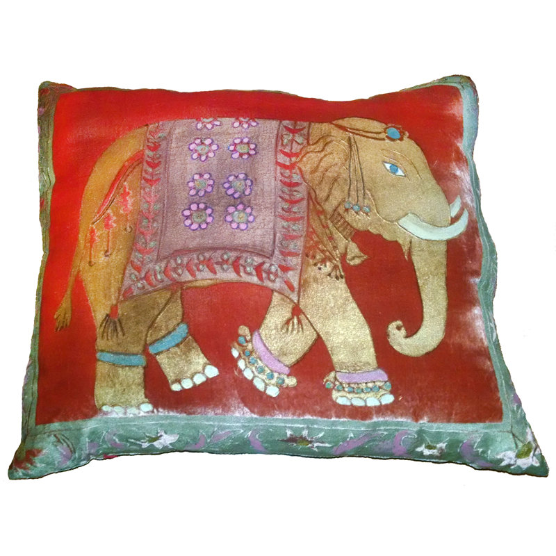 Elephant Velvet Rectangular Pillow Cover