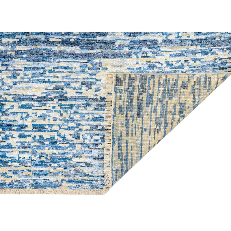 Hand Knotted Abstract Area Rug, Rectangle 9' x 12'