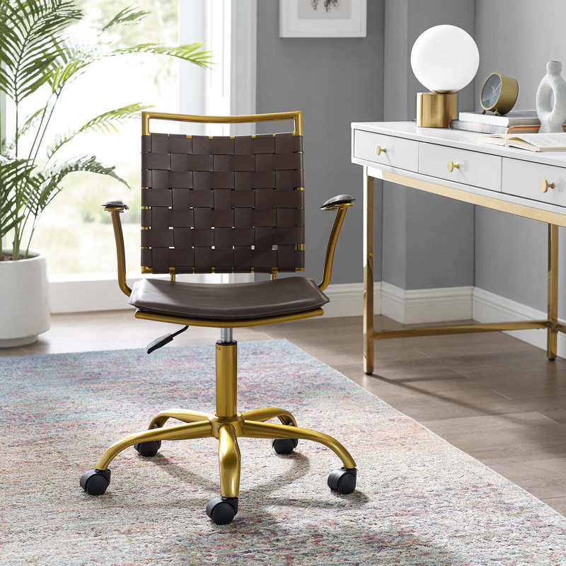 Chaise de bureau en similicuir Fuse, Brun