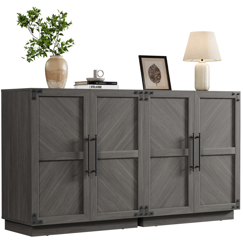 30.7'' W Sideboard with Adjustable- Shelf, Ash Gray