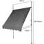 Dakota Fields 200cm W x 120cm D Polyester Cover Retractable Patio Awning-767313555