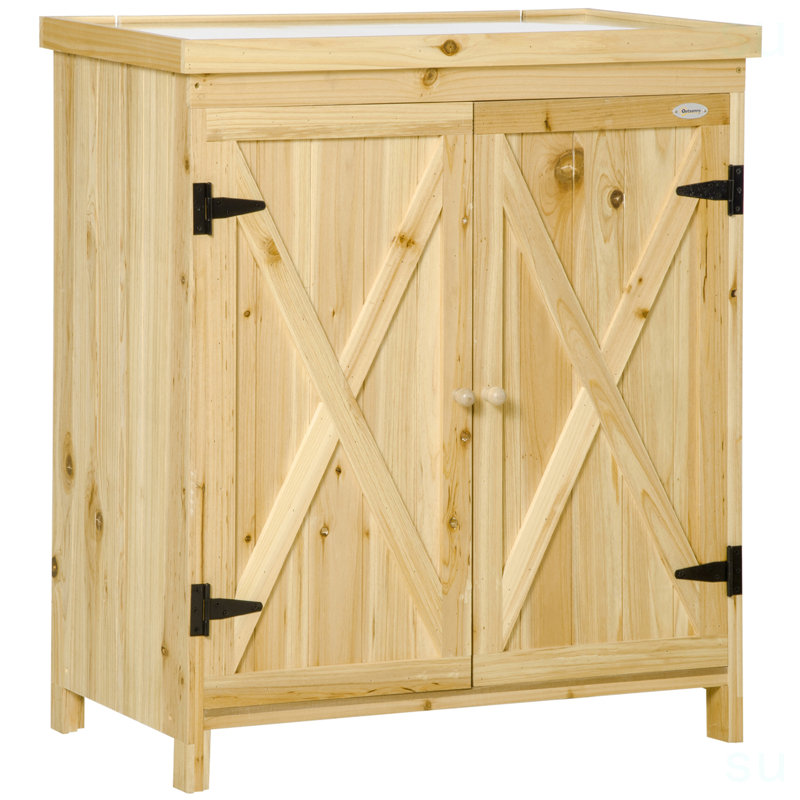 Armoire de rangement pour l'extérieur Outsunny, Bois naturel