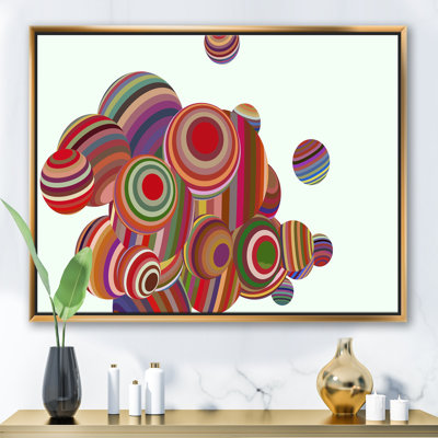 Illustration 3D de sphères multicolores III - Impression sur toile