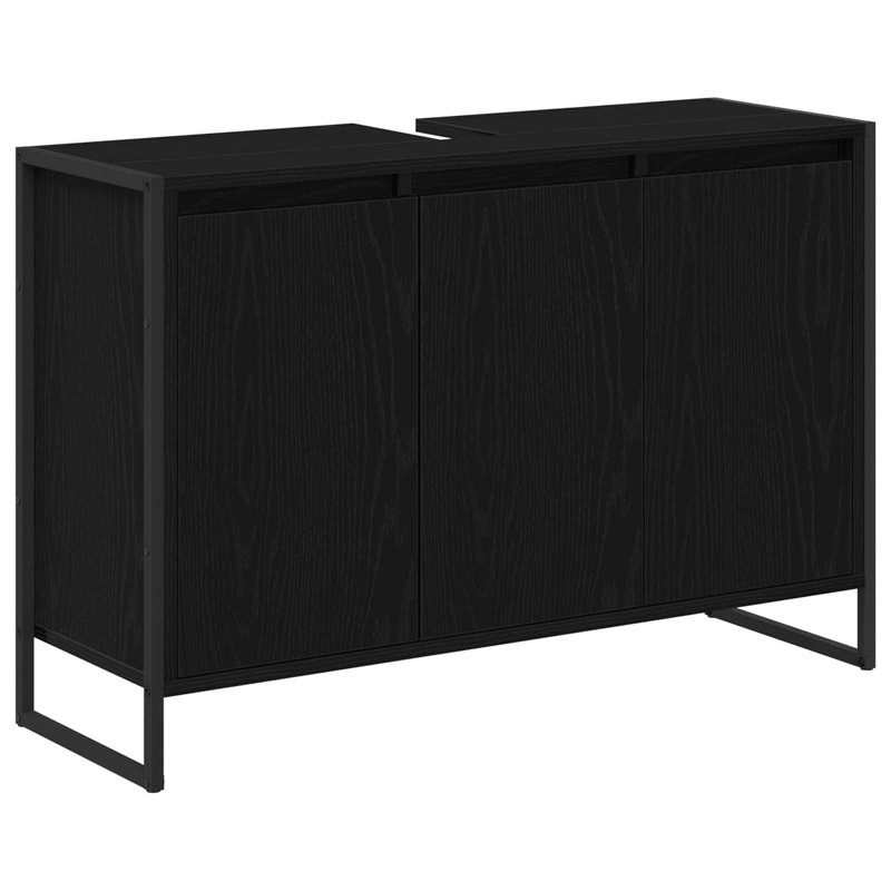 Freestanding Under Sink Cabinet, Black Oak