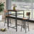 Bar Table, Equipped With 2 Bar Stools , With Backrest And Partition