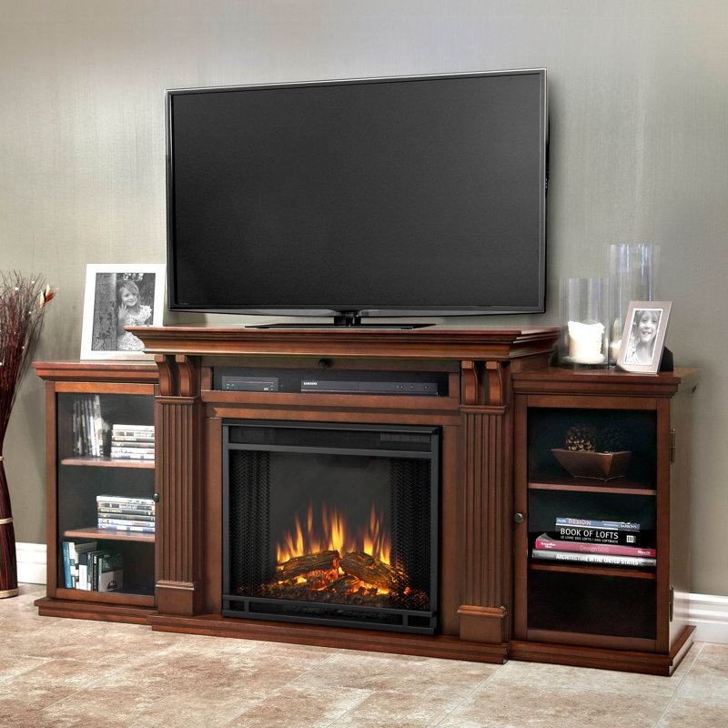 Calie 67'' TV Stand with Fireplace, Dark Espresso