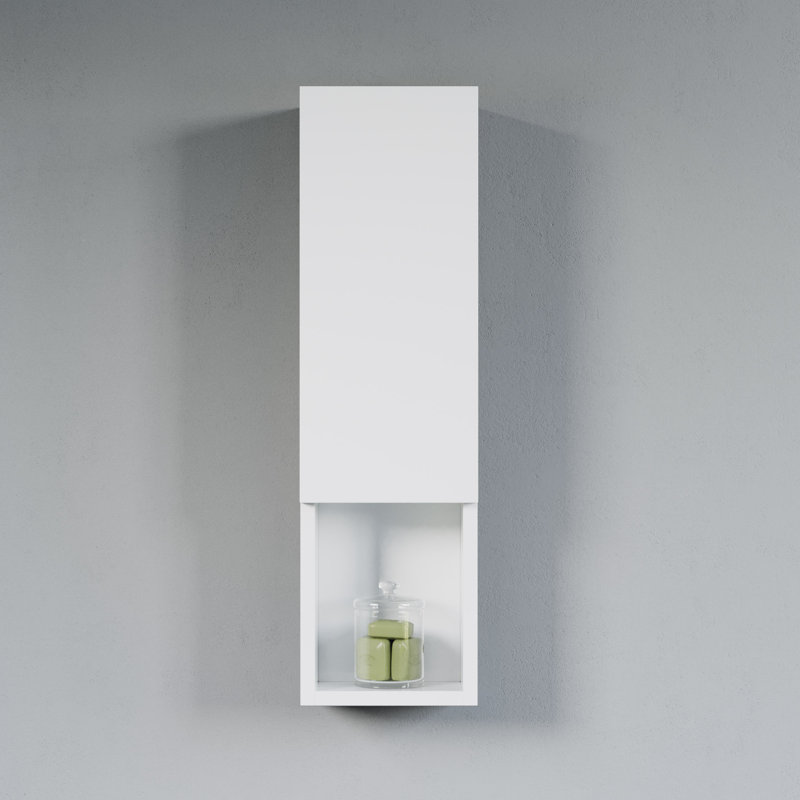 Elaris 9" Wall-Mounted Bathroom Cabinet, Gloss White