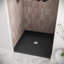 38 po x 38 po Base de douche en alcôve en acrylique noir brillant avec drain central, drain inclus-114639236