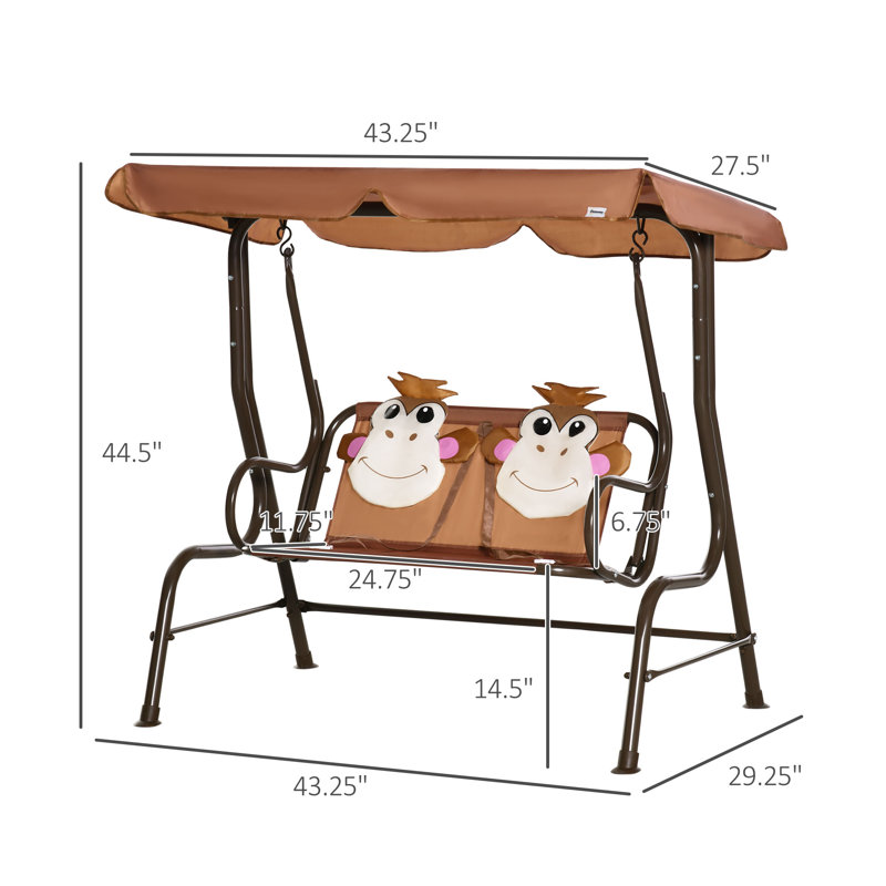 Hultgren Porch Swing with Stand, Brown/Coffee