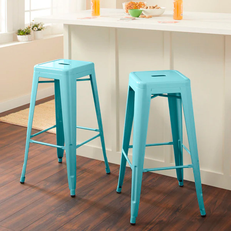 Tabouret de comptoir 26 po Tiller, Turquoise, 2
