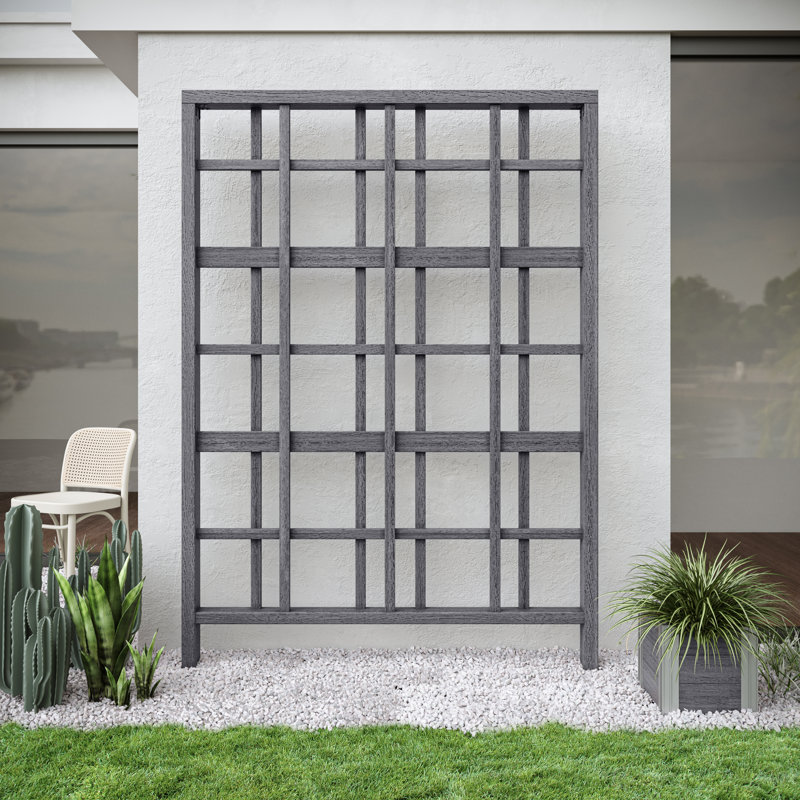84'' Slate Gray Vinyl Lattice Panel Trellis