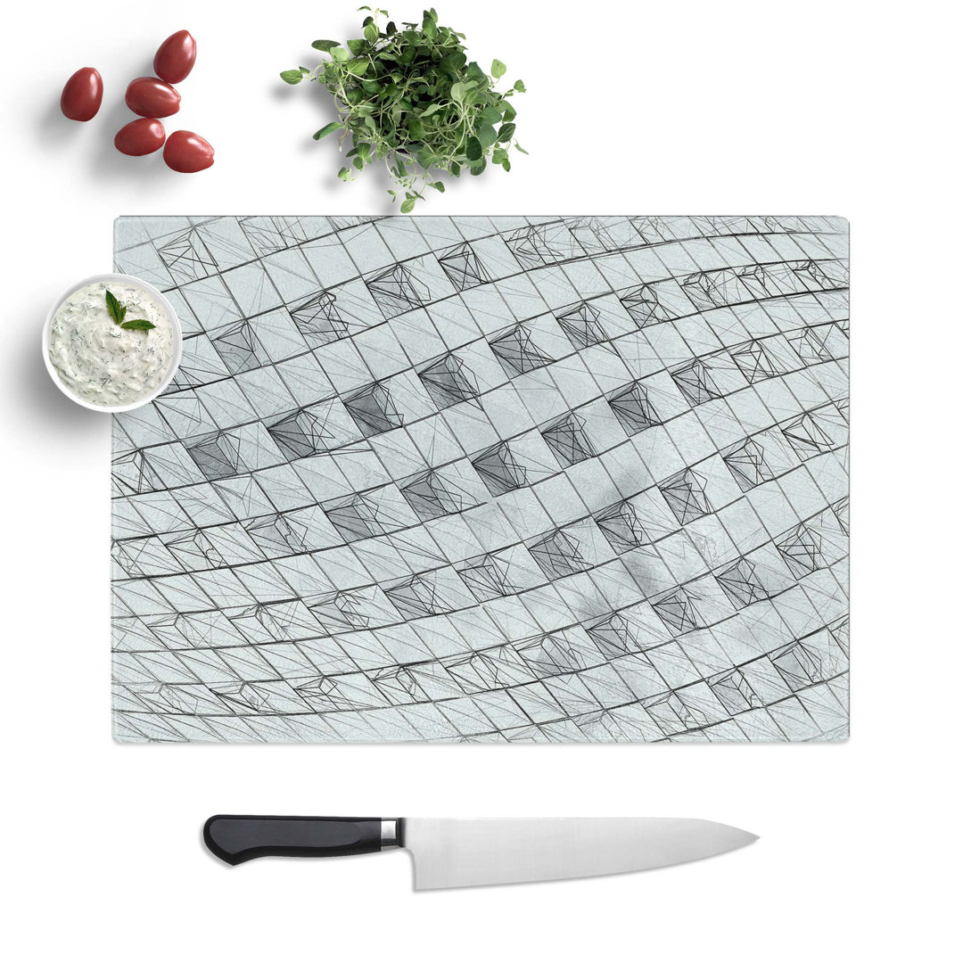 Tempered Glass Architecture Sketch Vol.12 Chopping Board