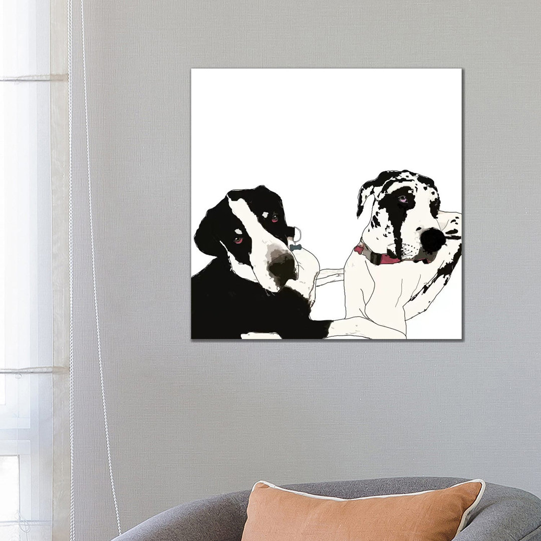 Deutsche Doggen von Sketch And Paws - Galerieverpackte Leinwand Giclée auf Leinwand