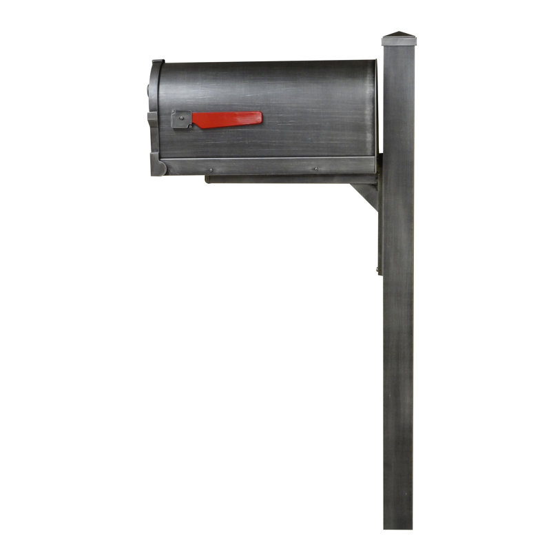 Aluminum Post Mounted Mailbox with Magnetic Closure