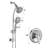 Drill-Free Stainless Steel Slide Bar Combo Rain Showerhead 7-Setting Hand, Dual Shower Head Spa System (Rough-In Valve Included)-114230602